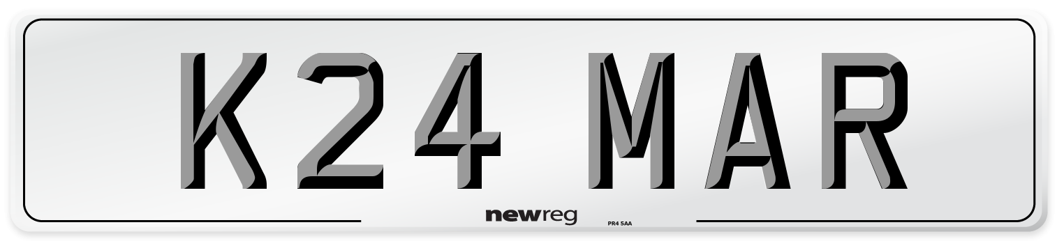 K24 MAR Number Plate from New Reg